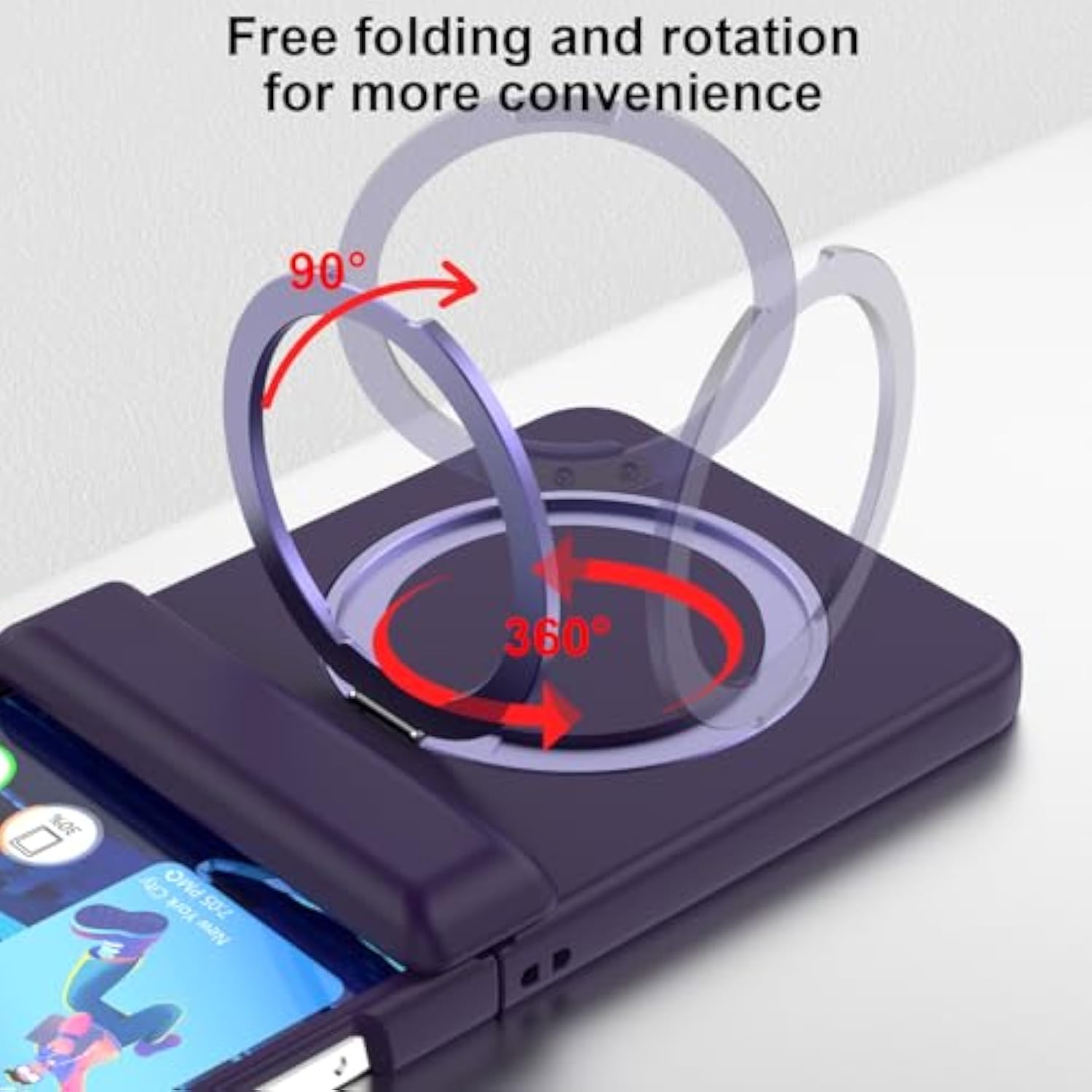 Designed For Samsung Galaxy Z Flip 7 Case Magnetic With Hinge Protection& Screen Protector & Kickstand [Compatible With Magsafe],Slim Protective Phone Case Cover For Z Flip 7 - Purple