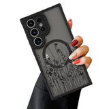 OOK Magnetic for Samsung Galaxy S24 Ultra Black Phone Case Wild Flower 12FT Military Grade Drop Tested Full Body Protection, for S24 Ultra Case, Wild Flower