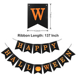 Halloween Banner, Happy Bunting Banner With Pumpkin Sign, Halloween Party Decorations Supplies
