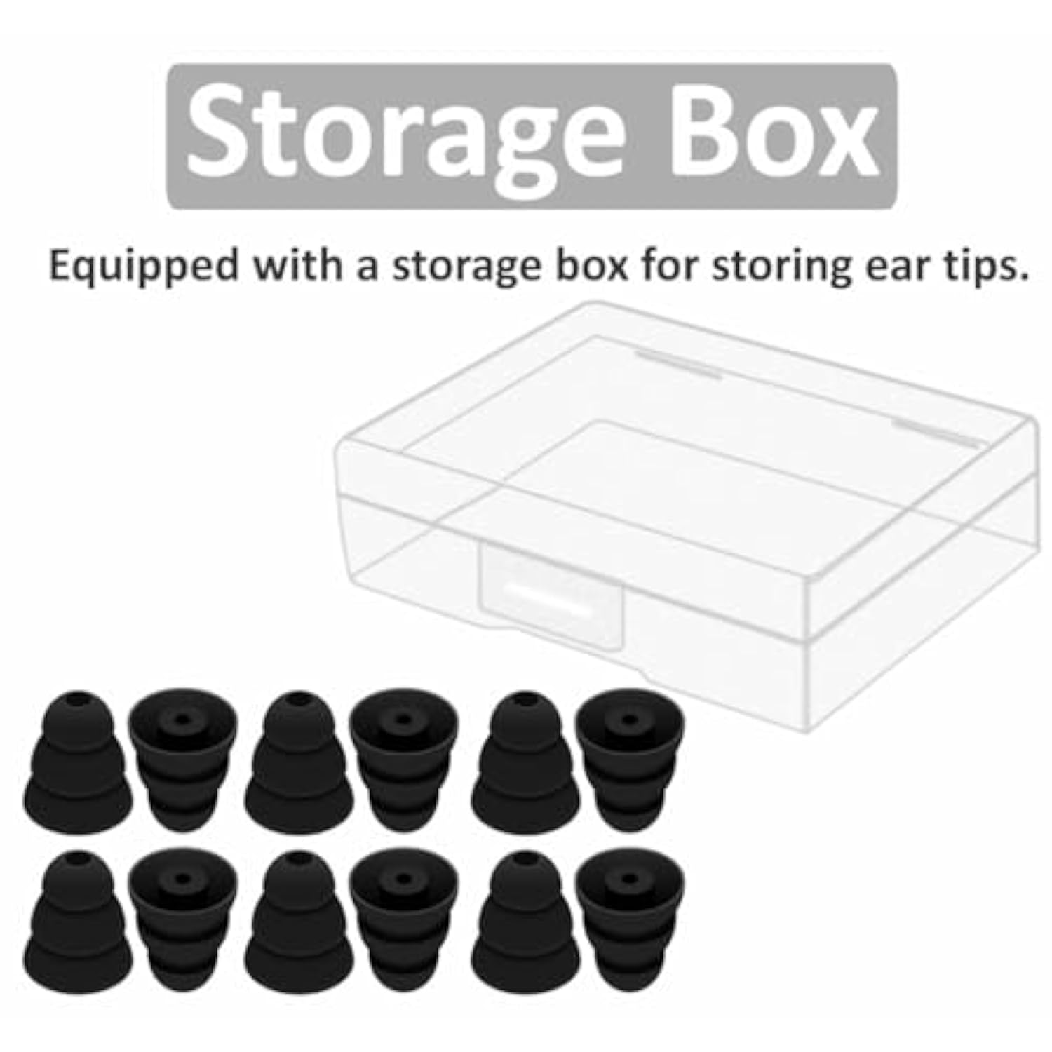 Large Size 6 Pairs Triple Flange Compatible With Shure Se215 Pro Ear Tips, Noise Reduce With 2Mm Connector Hole Eartips Earbuds Compatible With Etymotic Research/Klipsch/Westone - L Black