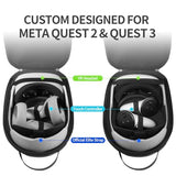 Carrying Case For Meta Quest 3S/Quest 3/Quest 2 Vr Headset, Controller, Original Head Strap, Carbon Fiber Hard Shell Pouch With Lightweight Portable Protection For Travel Storage