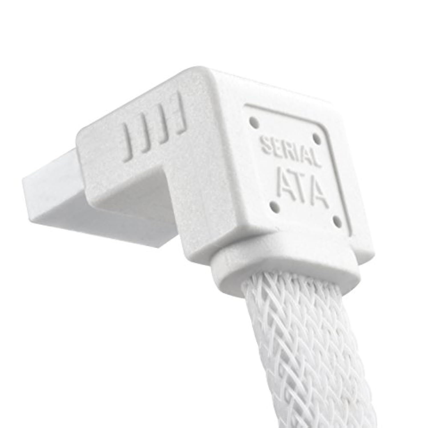 SilverStone Technology CP08W 90 Degree SATA 3 Sleeved White Cable with EMI Gua