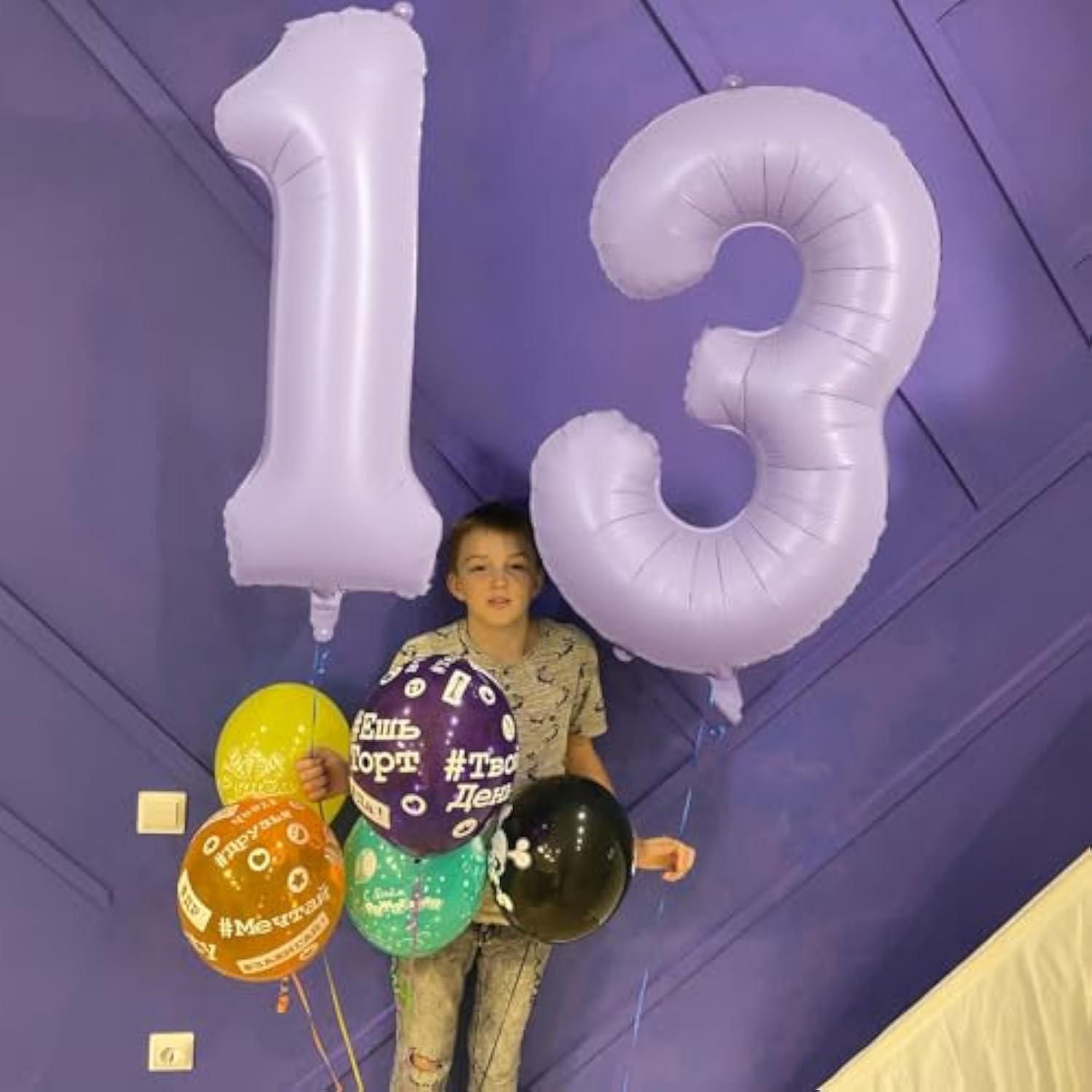 40 Inch Light Purple Number 1 Balloon For 1St Birthday Decoration, Large Pastel Purple Mylar Foil Number Balloons 0-9 For Girls, Lavender One Helium Balloons For Women 1St Anniversary Party Supplies
