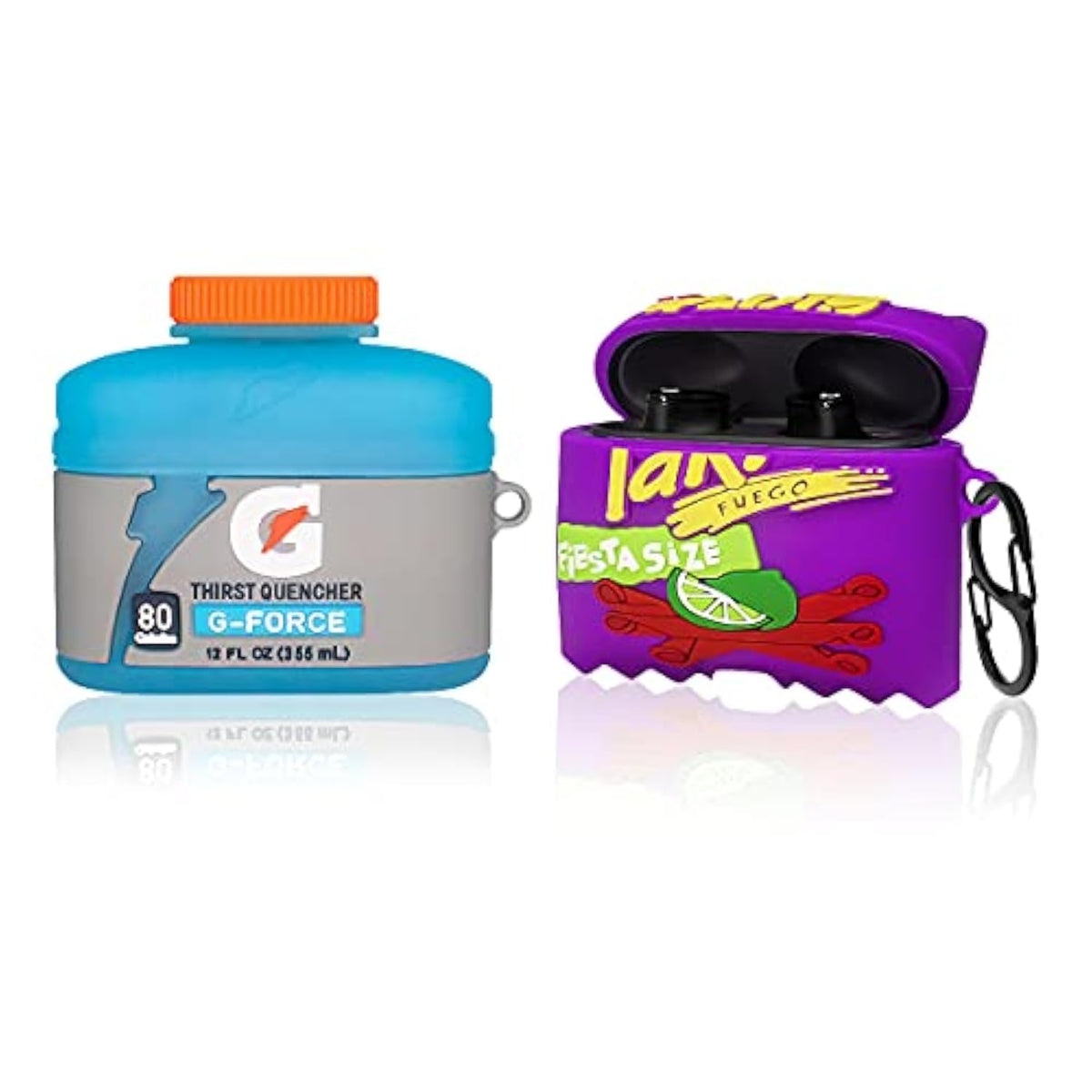 [2Pack] Cute Case For Beats Studio Buds 2021 / Beats Studio Buds Plus Case 2023, Funny 3D Cartoon Food Silicone Skin Cover For Beats Studio Buds Girl Boys Teens (Purple Potato Chips + Sport Water)
