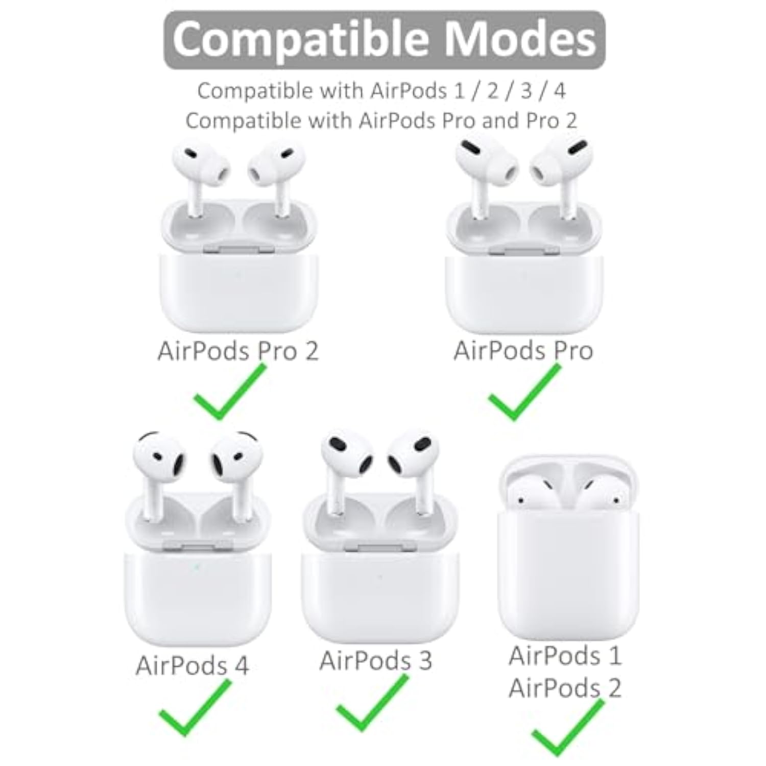 Compatible With Airpods 4 Ear Hooks, Replacement 360 Angle Rotation Adjustable Length Anti-Slip Sport Earhooks Wing Tips Holder Compatible With Airpods 3 / Airpods Pro 2 - White