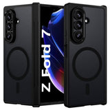 Magnetic For Samsung Galaxy Z Fold 7 Case [Compatible With Magsafe], Military Grade Hinge Protection Translucent Matte Anti-Yellow Slim Shockproof Phone Case For Samsung Z Fold 7 8.0", Black