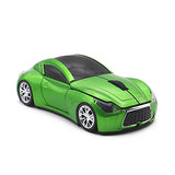 Ai5G Race Car Mouse Wireless Sports Car Shaped Mouse 2.4Ghz Led Light Shining Surface Decoration Desktop Laptop Computer Mice Optical (Green)