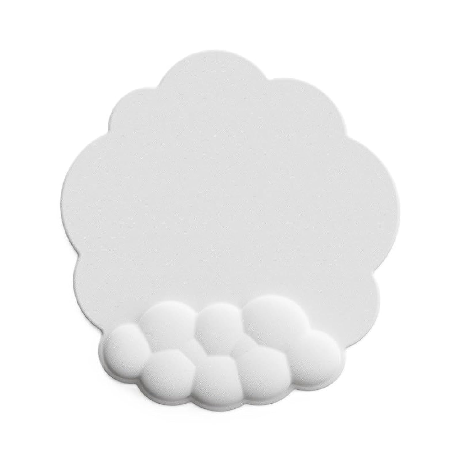 Cloud Mouse Pad With Wrist Support - Memory Foam Cushion, Non-Slip Pu Base, Ergonomic Design For Office & Gaming, White
