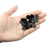 100Pcs Round Black Resin Button 11.5Mm 4 Holes Sewing Buttons For Garm