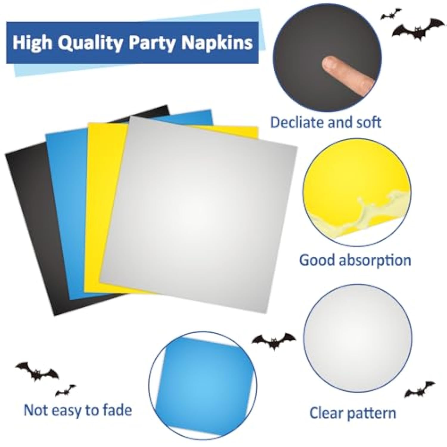 100Pcs Bat Super Theme Hero Party Decorations Bat Birthday Paper Plates And Napkins Hero Party Disposable Tableware Set Black Yellow And Silver Dinner Plates For Boy Kids Birthday Baby Shower Supplies