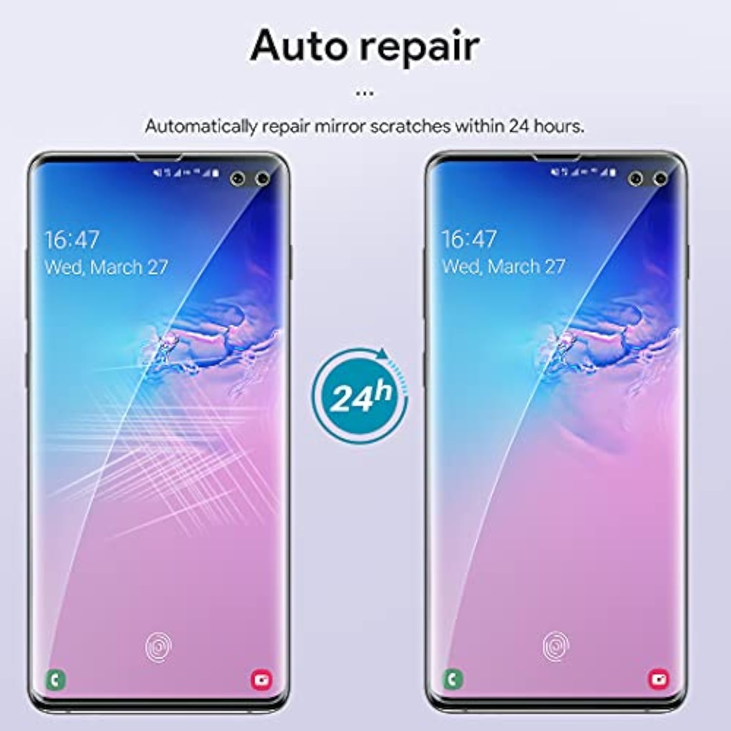 [3 Pack] Screen Protector For Samsung Galaxy S10 Plus, [Self Healing] [In-Display Fingerprint] Hd Effect Flexible Film