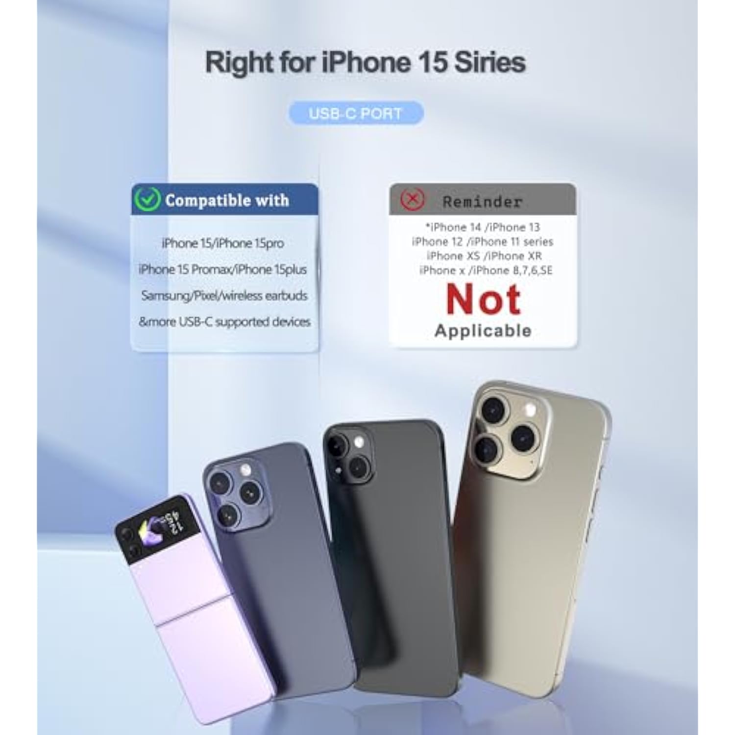 Portable Charger, [2-Pack] 6000Mah Power Bank For Iphone 17 16 15 Pro Max, 20W Usb-C Fast Charge, Lcd Display, Travel Essentials Small Battery Pack For Android Phones, Birthday Gifts For Women Man