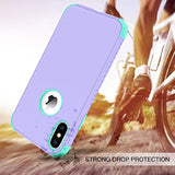 For Iphone Xs Max Case, Phone Case Iphone Xs Max, Heavy Duty 2 In 1 Full Rugged Shockproof Protection Hybrid Hard Pc Bumper Drop Protective Girls Women Boys Iphone Xsmax Covers, Purple/Mint
