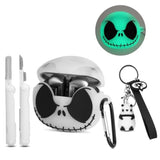 Compatible With Samsung Galaxy Buds 3 Case&Galaxy Buds 3 Pro Case With Cleaner Kit&Panda Keychain [Glow In The Dark], Soft Silicone Cute Christmas Ghost Cases For Samsung Galaxy Buds 3/Buds 3 Pro Case