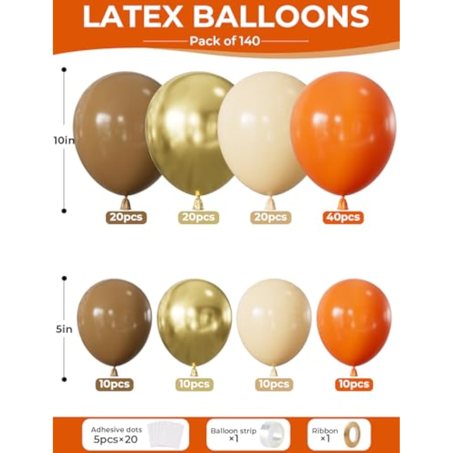 Fall Thanksgiving Balloon Arch Kit: Burnt Orange, Gold, and Brown Party Decor