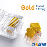 Rj45 Cat5E Connectors 100-Pack Cat5 Ends 8P8C Ethernet Pass Through Plug Gold