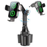Dual Coil 15W Cup Phone Holder Mount,Wireless Car Charger Auto-Clamping Fast Charging Vent Phone Holders For Your Car For Iphone Series,Samsung Flip S24 S23 S22 Ultra