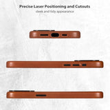 Compatible With Iphone 13 Leather Case, Compatible With Magsafe, Premium Full-Grain Vegetable-Tanned Leather [Luxury & Classy] Rich Patina, Secure Grip, Metal Buttons Cover (6.1") Saddle Brown