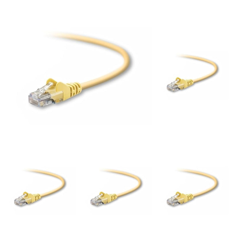 Belkin 2ft CAT-5e Patch Cable, Snagless Molded Yellow (A3L791-02-YLM-S) (Pack