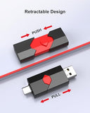 128Gb Usb C Flash Drive Dual Type C + Usb A 128Gb Jump Drive Push-Pull Thumb Drive For Iphone 15/16 Smartphone Tablet Computer