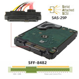 Cy Sas Sff-8482 29Pin Male To Female Hard Disk Drive Extension Cable 0.5M