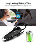 Bluetooth Earpiece V5.0 Wireless Handsfree Headset With Microphone 24 Hrs Driving Headset 60 Days Standby Time For Iphone Android Samsung Laptop Trucker Driver (Black)