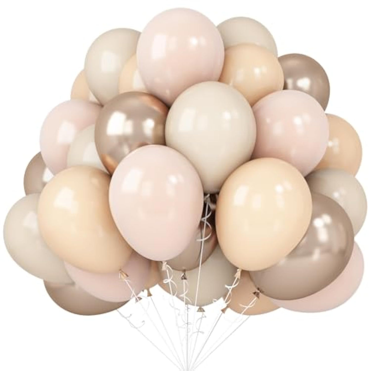 50pcs Blush, Gold & Beige Balloons for Birthday, Wedding  Baby Shower Decor