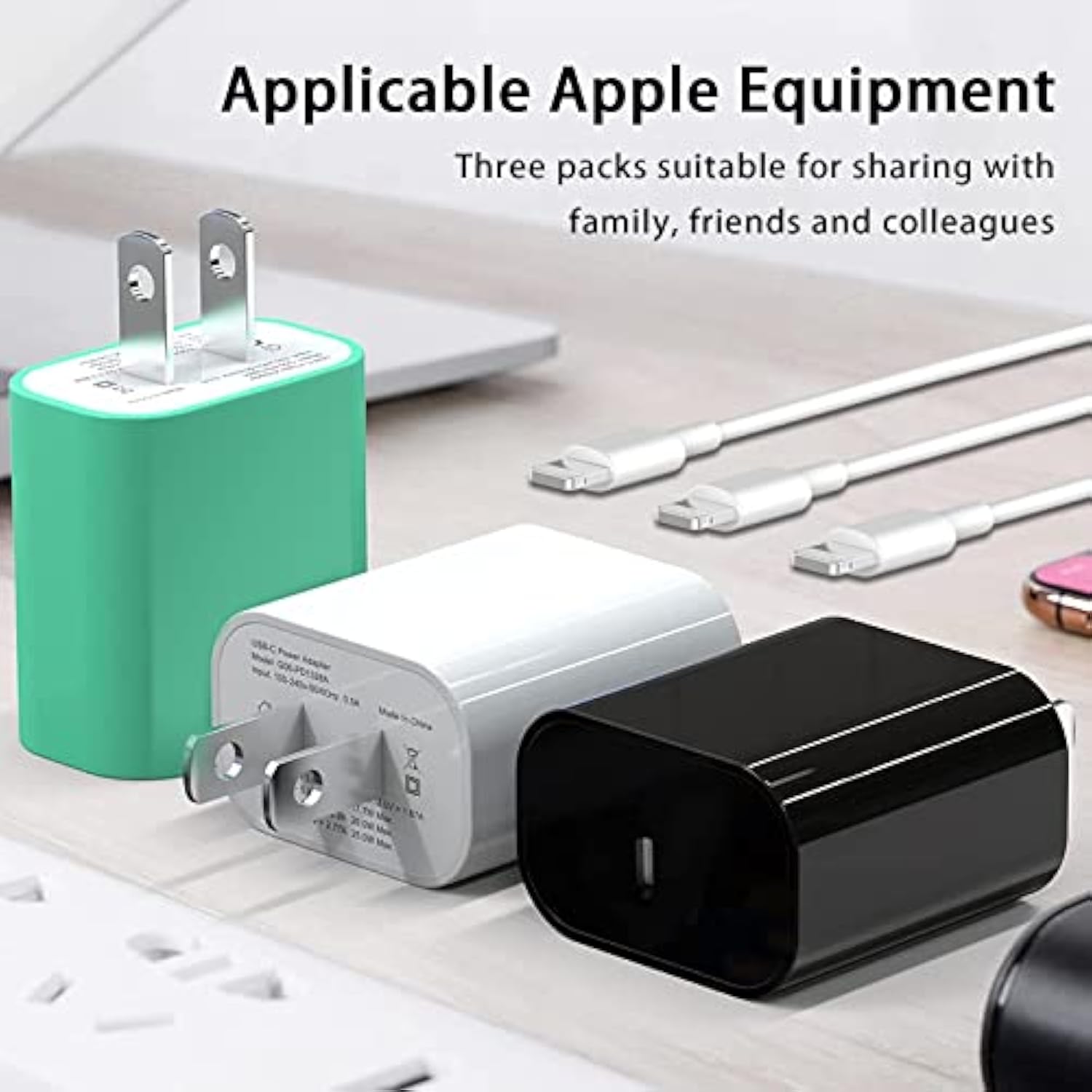 20W Pd Usb C Wall Charger With 6Ft Usb C To Lightning Cable - 3 Pack Mfi Certified For Iphone 14/13 Pro/13/12/12 Mini/12 Pro Max