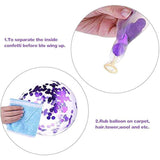 50 Pcs White & Purple Confetti Balloons with Ribbon (12")