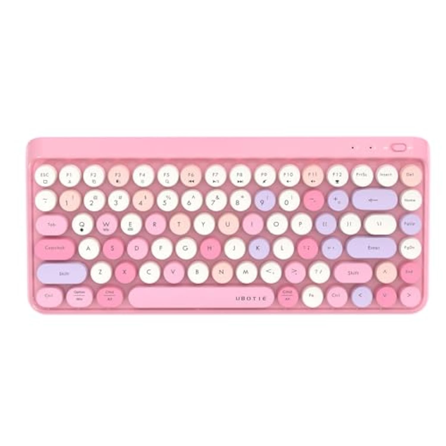 Portable Bluetooth Colorful Computer Keyboards, Wireless Mini Compact Retro Ty