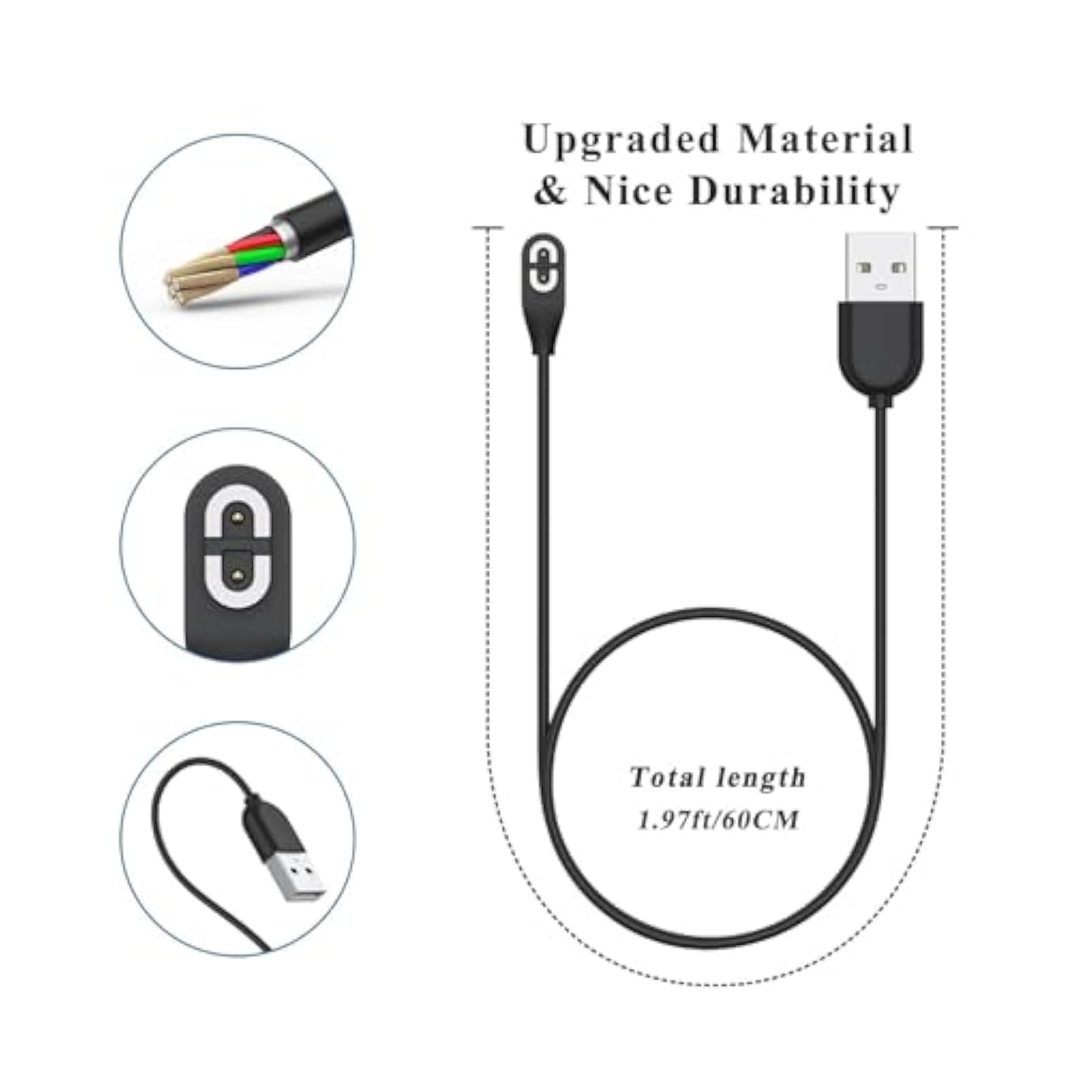 Fast Wall Charger For Shokz Charging Cable, Magnetic Usb Charger Cord Compatible For Aftershokz Aeropex As800, Shokz Openrun, Opencomm Bone Conduction Headphones (Wall Adapter+Cable)