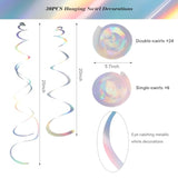 Party Swirl Decorations Iridescent Shinny Foil Hanging Swirl Decorations Plastic Streamer For Ceiling Plastic Streamer For Party Decorations Metallic Hanging Swirl Pack Of 30