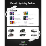 [Mfi Certified] Iphone Fast Car Charger, 3-Port 67W Usb C Car Charger Super Fast Charging Cigarette Lighter Adapter With 3Ft Usb-C To Lightning Cable For Iphone 14/13/12/11/Pro Max/Xs/Xr/X/Se, Ipad