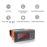 Digital Temperature Controller Ac110V 10A Fahrenheit Thermostat With 2M Waterproof Sensor 2 Relays Heating Cooling Incubator