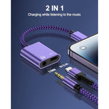 Iphone Dongle Headphone And Charger 2 In 1, Lightning To 3.5Mm Audio Jack + Charge Splitter [Mfi Certified] Iphone Aux Adapter Female Converter For Apple 14 Plus 13 12 11 Pro Max Xr Xs Ipad Mini Ipod