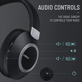 Bc6 Wireless Over Ear Headphones, 50H Playtime Foldable Lightweight Bluetooth Headsets, Deep Bass, Builtin Microphone, Memory Foam Earmuff, For Travel, Home Office(Space Black)