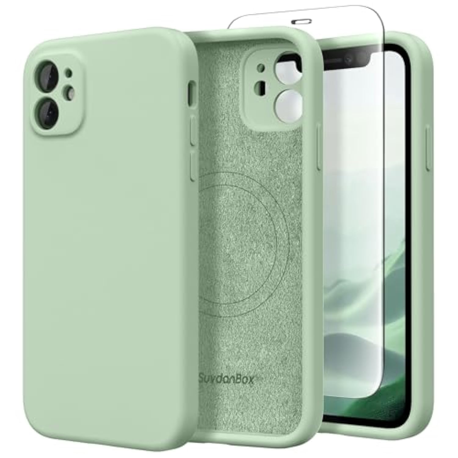 Magnetic For Iphone 11 Phone Case Silicone, Compatible With Magsafe, [Full Camera Protection][Screen Protector] Slim Shockproof Protective Case For Iphone 11 6.1", Light Cyan