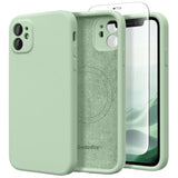 Magnetic For Iphone 11 Phone Case Silicone, Compatible With Magsafe, [Full Camera Protection][Screen Protector] Slim Shockproof Protective Case For Iphone 11 6.1", Light Cyan