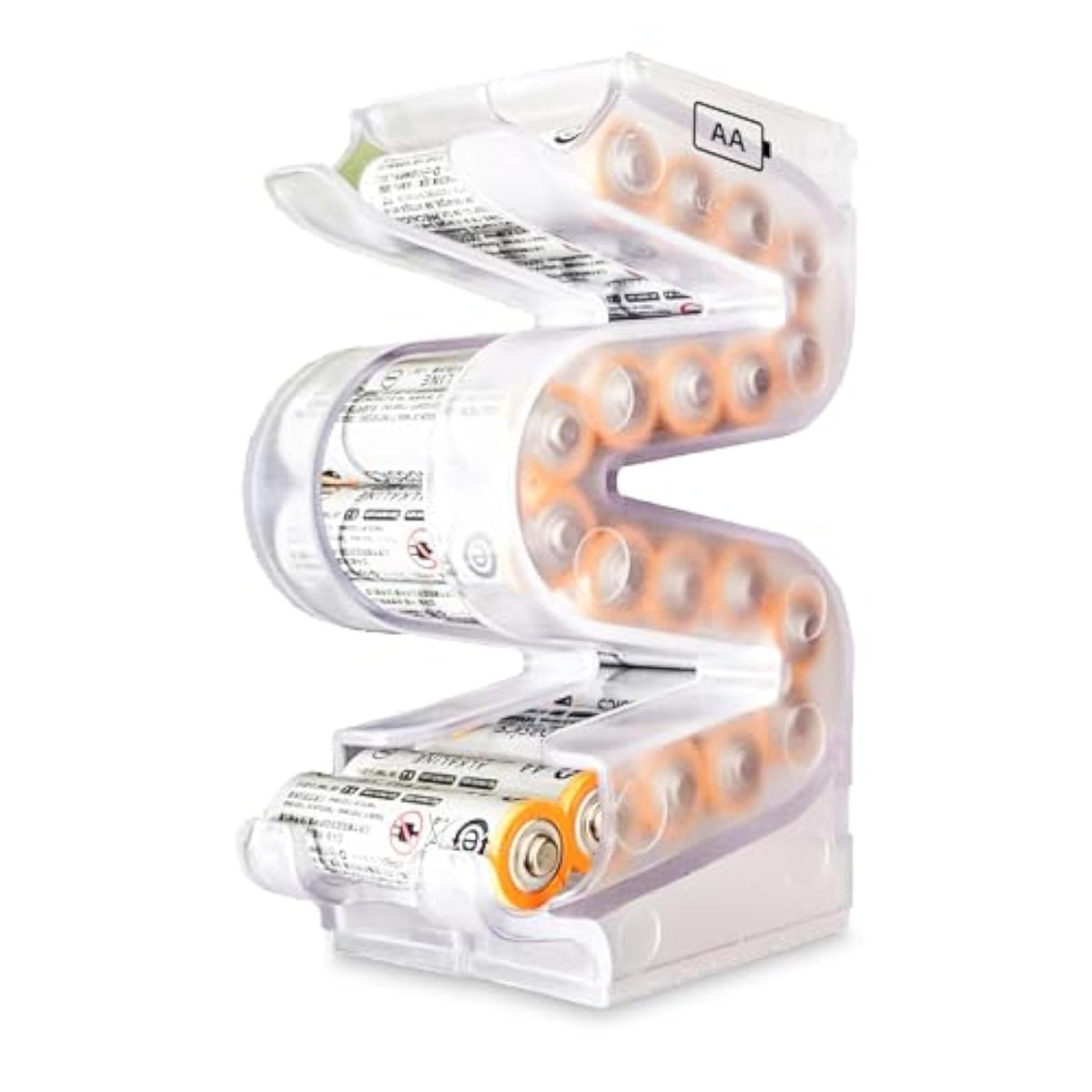 Battery Ladder For 20 Aa Batteries | Vertical Storage Case & Dispenser | Stackable Expandable Wall Mount Holder Combo (Aa, 1 Pack)