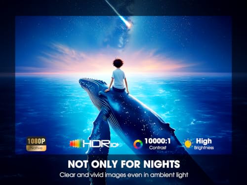 [Built-In Apps] Smart Projector With Wifi And Bluetooth, Native 1080P Projector With Streaming Apps, Dolby Audio, Portable Mini Projector For Indoor Outdoor Use