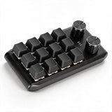 12 Mechanical Keys 2 Knobs Keypad, Mini Custom Programming Macro Keypad, Red Switch Mechanical Keyboard For Gaming Office Work Editing Ps (Bt(Inbuilt Battery