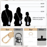 Phone Lanyards For Around The Neck, Crossbody Cell Phone Strap With Premium Metal Buckles Universal Neck Strap Holder With Clear Phone Patches For All Smartphones-Khaki