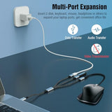 Usb C Splitter Adapter Y Cable, Usb-C Male To 2 Usb-C Female & 1 Usb-A Female