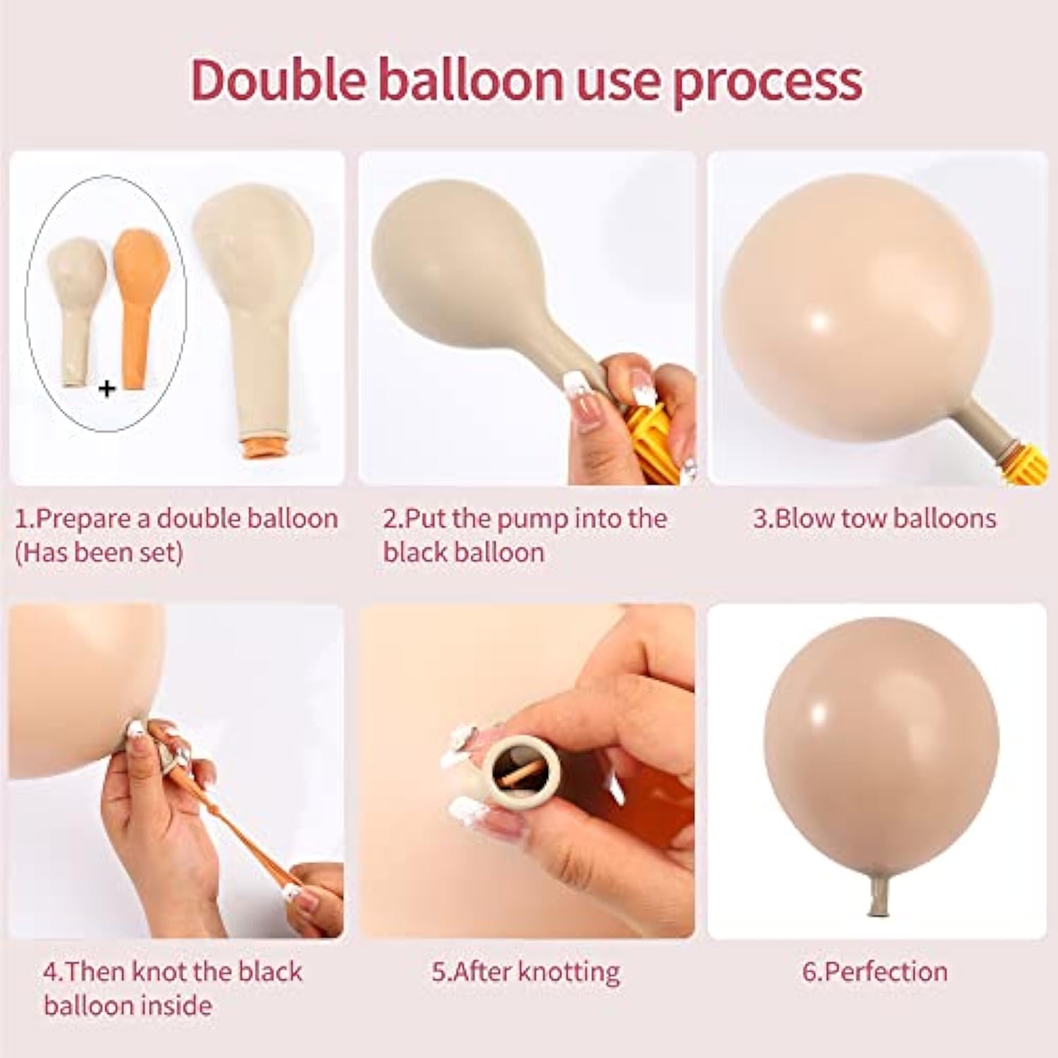 104Pcs Nude Neutral Balloon Garland Arch Kit Boho Balloons Garland Dou