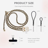 Bfsddm Crossbody Phone Strap - 2 Pads, Leather & Wrist Strap, Adjustable Finger Strap, Universal Phone Lanyard