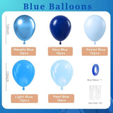 60 Metallic Blue & Navy Balloons – 12" Latex Balloons for Baby Showers, Parties and Events