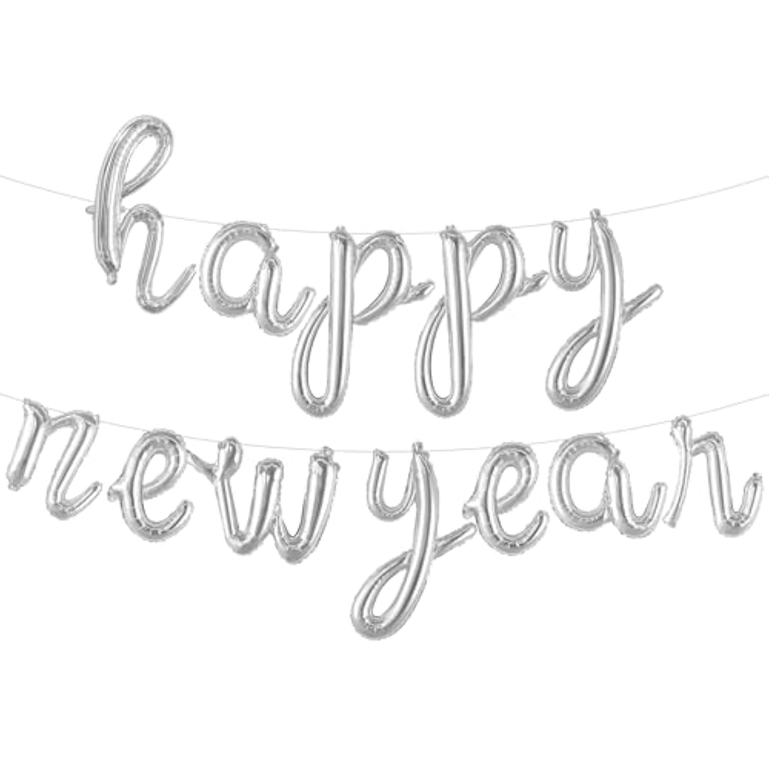 Silver Happy New Year 2026 Balloons 16 Inch Party Supplies