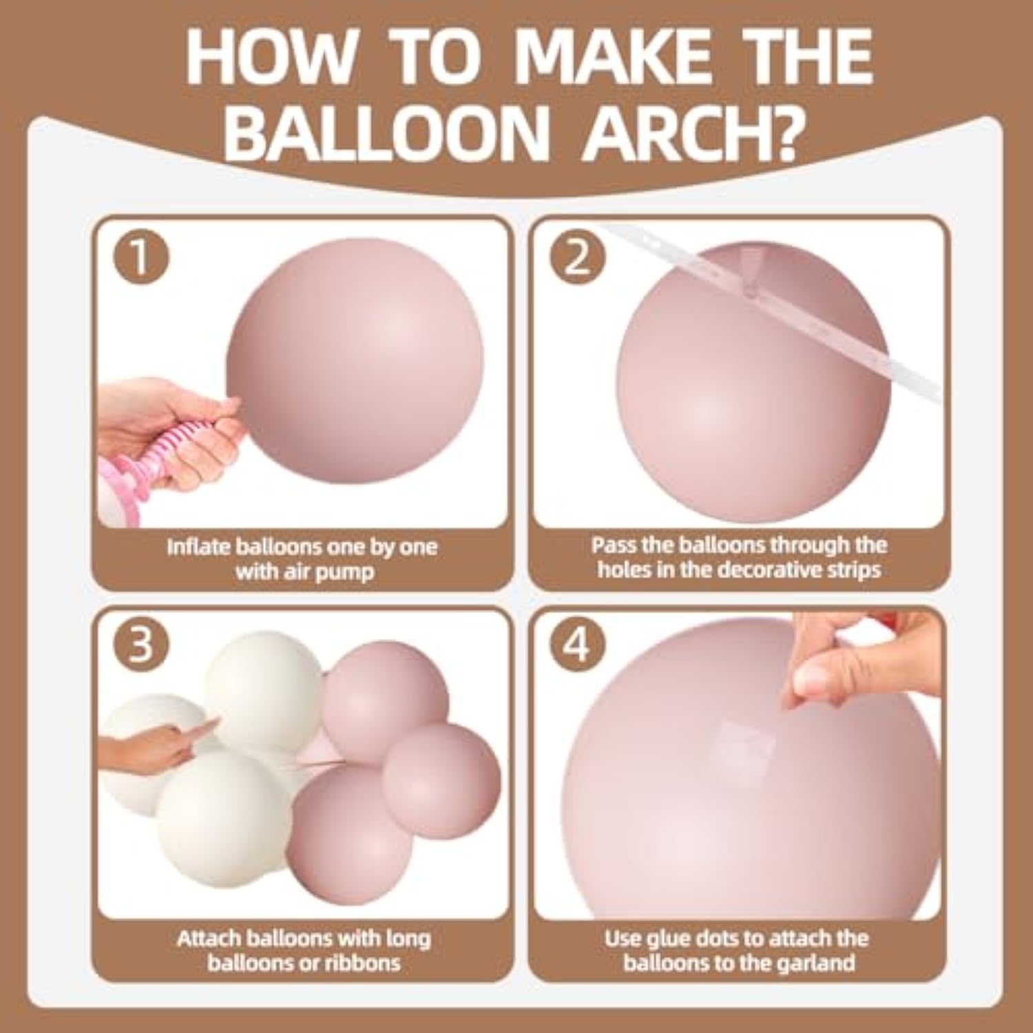 Pink White Gold Balloons Arch Kit, 155Pcs Dusty Pink Matte White Metallic Gold Balloon Garland For Birthday Bridal Baby Shower Wedding Confession Proposal Party Decorations