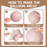 Pink White Gold Balloons Arch Kit, 155Pcs Dusty Pink Matte White Metallic Gold Balloon Garland For Birthday Bridal Baby Shower Wedding Confession Proposal Party Decorations