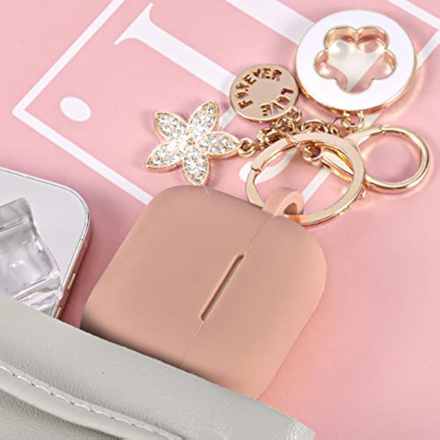 Case For Airpods Pro 2Nd Generation - Airpods Pro 2 Cases Cover Women 2024 Silicone Ipod Pro 2 Earbuds Wireless Charging Cases Girl Bling Keychain For Apple Airpod Gen Pro 2(Milk Tea)
